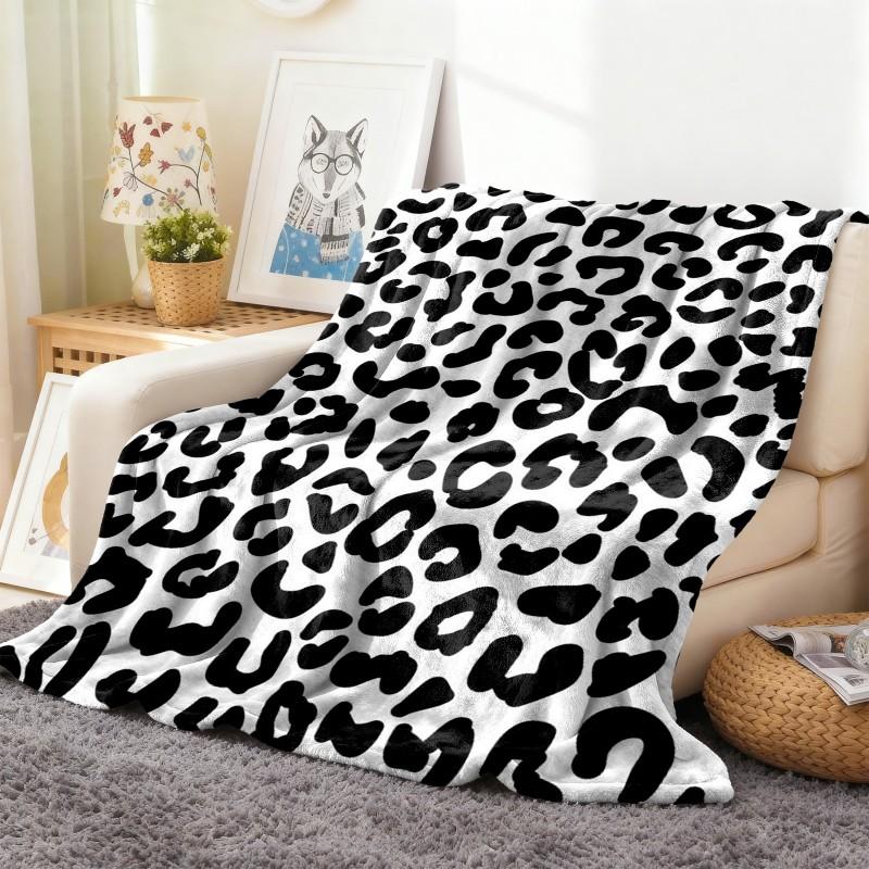 1 Stück Decke Leopardenmuster Kunst Kuhfellmuster Flanelldecke Dünne Decke Weich Warm Decken Festivalgeschenke für ganzjährige Nutzung