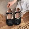 Fashion Round Headed Retro Bow Flat Bottom Small Leather Shoes New Spring Autumn Love Casual Shallow Mouth Comfortable Single Shoe