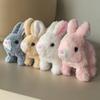 Electric Plush Rabbit Toy Jumping Moving Ears Nose Bunny Plushie Toddlers Interactive Simulation Stuffed Animal Toy with Sound