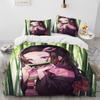 Demon Slayer Bedding Set Kamado Nezuko Duvet Cover Set Bedspread Pillowcase King Queen Full Single Size Bed Linen Kids Teen Gift