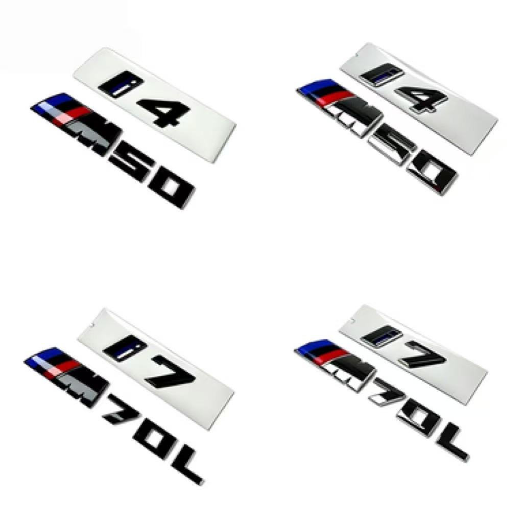 Car Rear Tailgate Letter Badge Sticker, Trunk Emblem Decal Auto Exterior Decor Styling Accessories Fit for BMW IX3 I4 I7 M50 M60 yf2