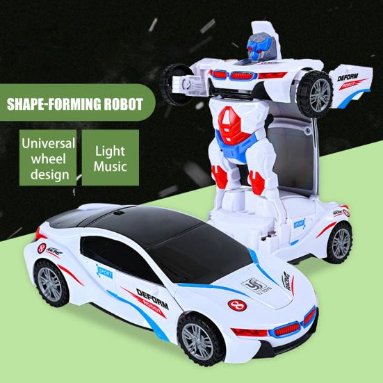 Electric Transforming Robot Car Toy with Music Light Automatic Obstacle Avoidance Deformation Tank