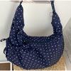 Korean Fashion Polka Dot Shoulder Bag Women Pleated Dumpling Bag Lightweight Large Capacity Shoulder Bag Zippered Crossbody  Bag