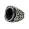 European and American Fashion Pattern Retro Women's Gemstone Ring Jewelry