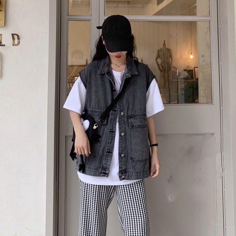 Chaleco Vaquero sin Mangas para Mujer Ropa de Trabajo Chaleco Casual Holgado Tallas Grandes Chalecos Cómodos