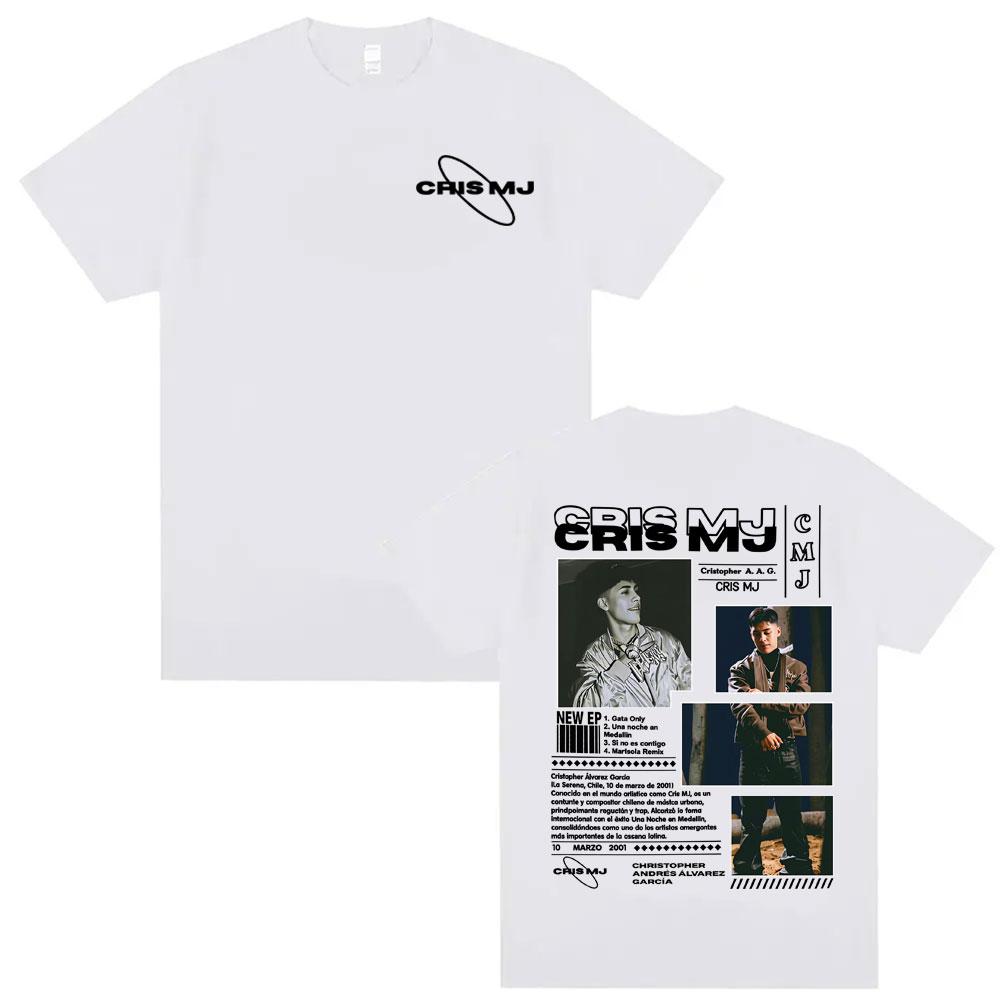 

Rap Singer Cris MJ Album Tour Pattern Tshirt 2026 Summer New Men Clothing Harajuku High Street Y2K Tshirt Mens Cotton Tshirt 4XL
