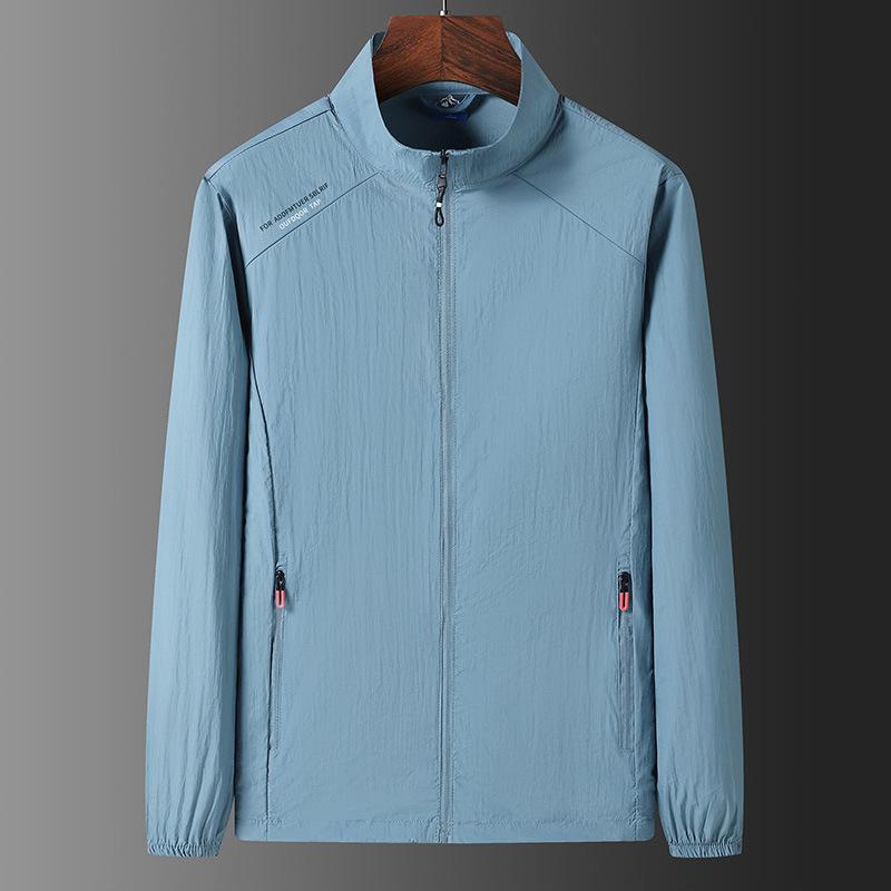 

Sunscreen Clothing Men s Summer Casual Thin Section Breathable Ice Silk Skin Coat Outdoor Collar Sunscreen Clothing Solid Colour Tops 5XL