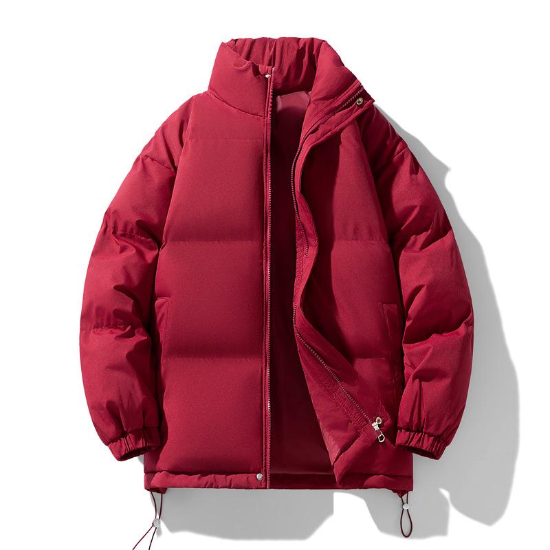 Solid Color Versatile Cotton Jacket for Women, Autumn and Winter Korean Style Trendy Loose and Thick Men's Casual Couple Cotton Jacket