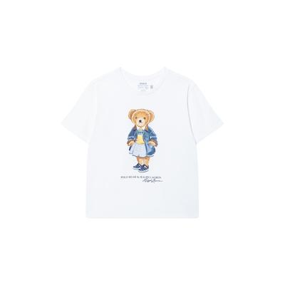 Polo Kids T-Shirt Mit Buchstabenlogo Kurzarm Kinder Tops Weiß 313965155-001