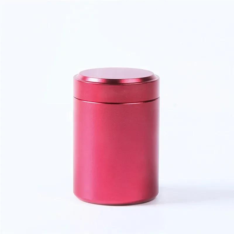 Mini Tea Can Metal Box Aluminum Alloy Portable Sealed Jar Travel Moisture-proof Solid Color Nut Candy Food Storage Container