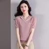 Mothers' Summer Loose Ice Silk Short Sleeve T-Shirt