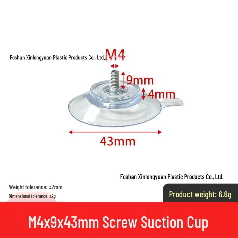 M4-M8 Transparente PVC-Saugnapf mit Gewindestange