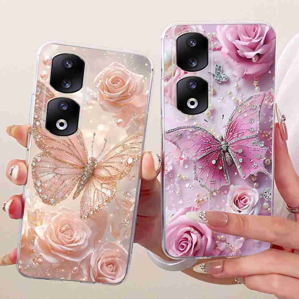 Funda para Honor 90 Pro 5G 6.78" Moda Mariposa Pintada Silicona TPU Cubierta Trasera Para Honor 90Pro 90 PRO 5G REP-AN00 Fundas para Teléfono