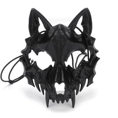 Animal Skeleton Half Mask Women Men Party Stage Show Mask Halloween Carnival Adult Cosplay White Black Wolf Tiger Skeleton Mask
