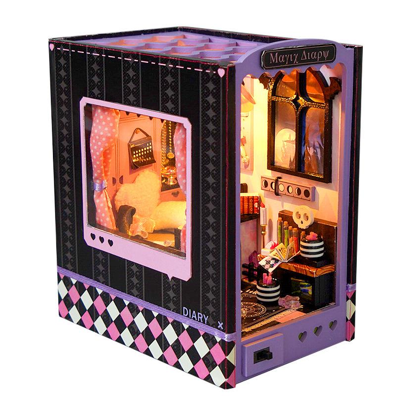 Tian Yu DIY 3D Little Witch Diary Book Stand Model - Handmade Creative Birthday Gift
