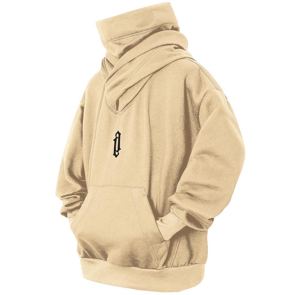 Herrenmode Einfarbig Langärmliger Kapuzenpullover mit Taschen Lässiges Erwachsenen-Sweatshirt-Oberteil