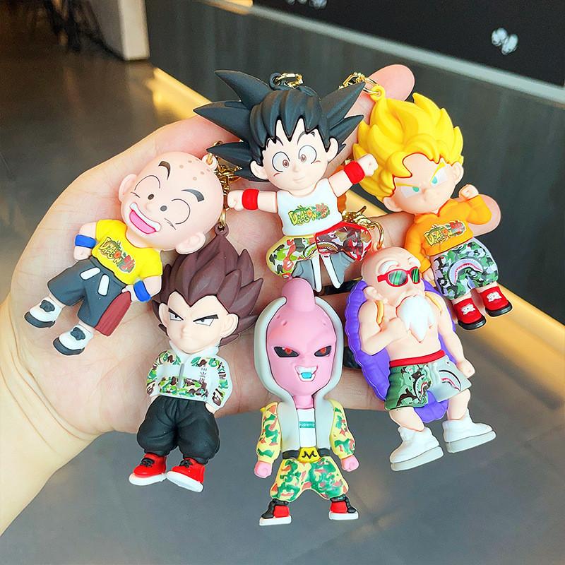 Cute Dragon Ball Anime Keychain Soft Rubber Creative Car Key Chain For Couples