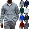 Herren Farbiger Casual Sweatshirt mit Stehkragen und Taschen, Bequemer Sportlicher Pullover