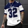 Men’s Short Sleeve Crew Neck Jersey Style T-Shirt with Large Number 32 Print and Athletic Design for Casual Wear