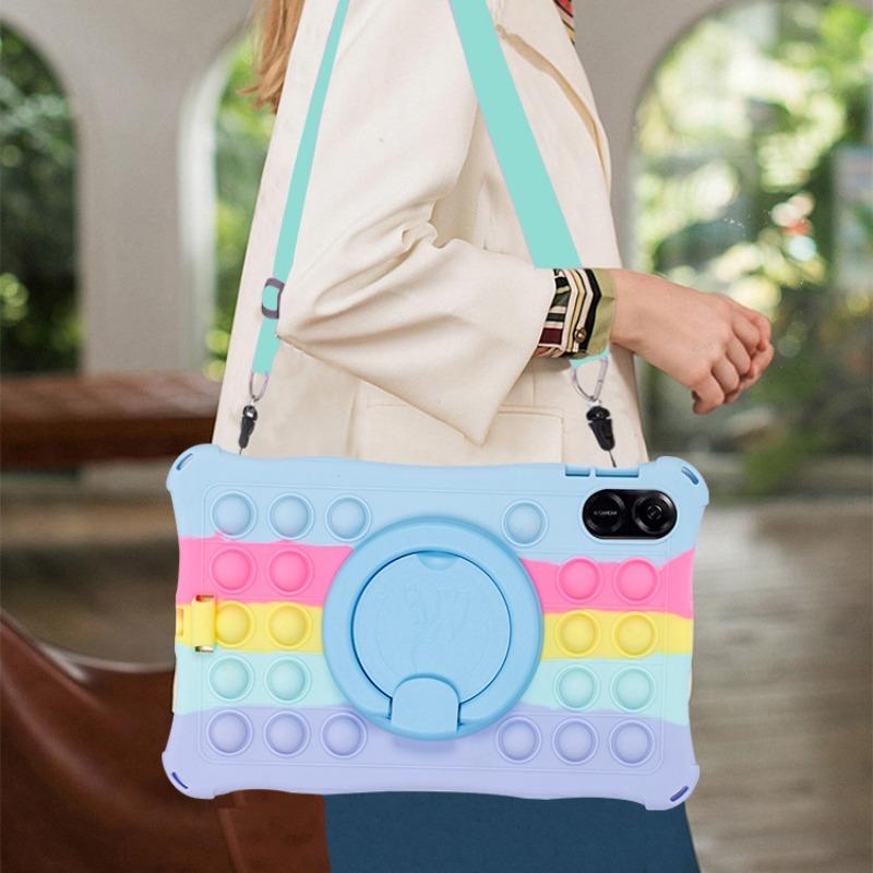 Pro Huawei honor Pad 8 Pouzdro HEY-W09 12" 2022 Měkké Bublinkové Silikonové Dětské Stojánkové Pouzdro Pro Honor Pad 8 12 palců Pouzdro Ramenní Popruh