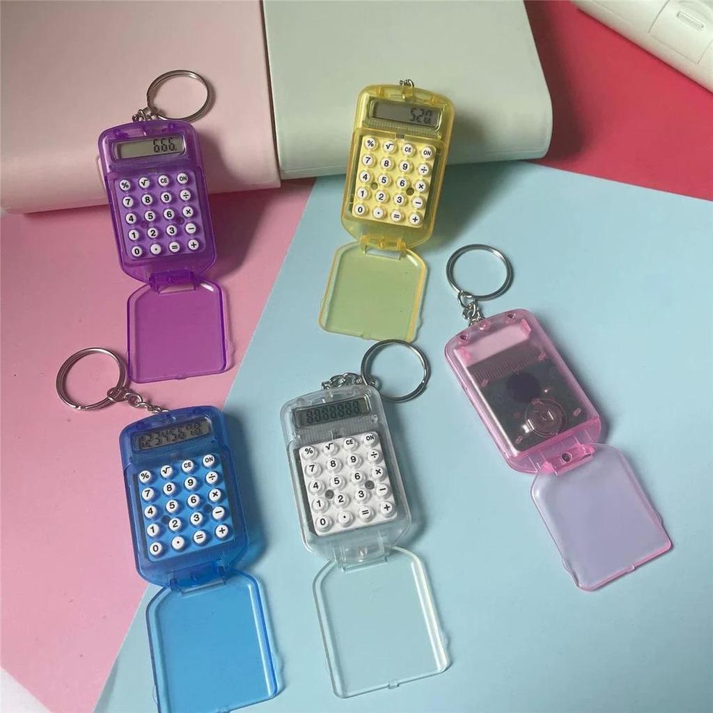 Mini Transparent Flip Keychain Calculator for Students