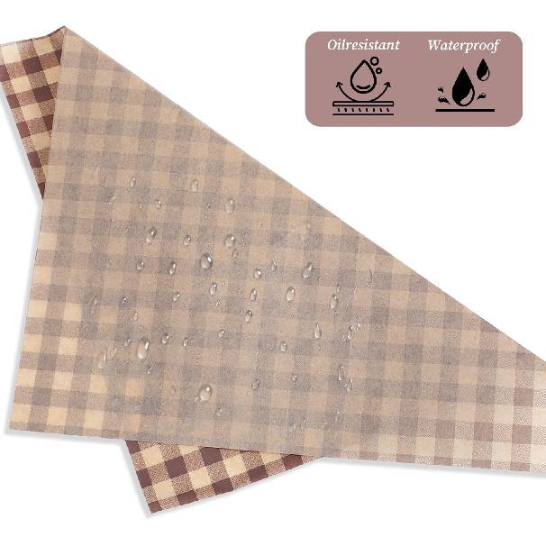 200Pcs Wax Paper Sheets for Food Waxed Deli Paper Sheet Parchment Basket Liner Food Picnic Wrap for Greaseproof Sandwich Burger BBQ Festival Party