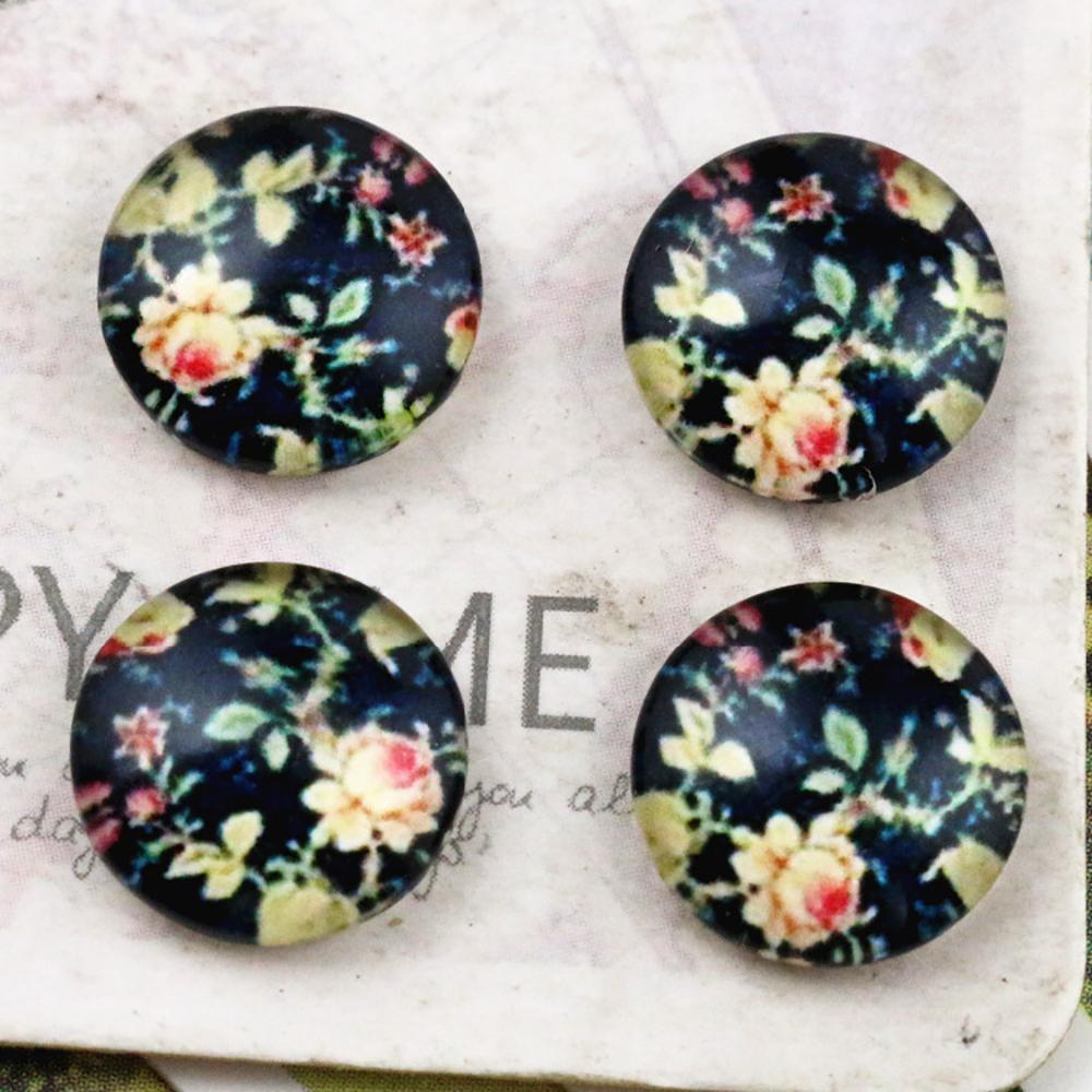 New Fashion 20pcs 12mm Clock Animal Flower Handmade Photo Glass Cabochons Pattern Domed Jewelry Accessories Supplies