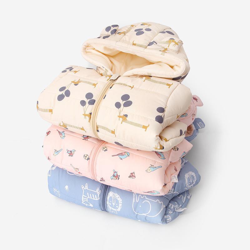 Herbst/Winter Oberbekleidung für Kleinkinder: Baumwoll-Daunenjacke im Ohren-Stil & Lammwolle im trendigen koreanischen Design für Jungen & Mädchen.