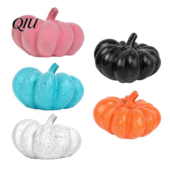 Minimalist Pumpkin Decor Halloween Ornaments, Resin Delicate Texture Stable Sculpture, Spotted Modern Home Textured Accents, for TV Cabinet Wine