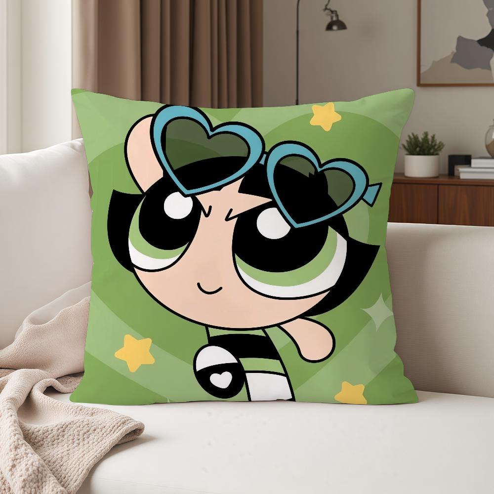 Anime The P-powerpuff Cute G-girls Pillow Case Suitable For Bedrooms Living Rooms Cars Home Decoration