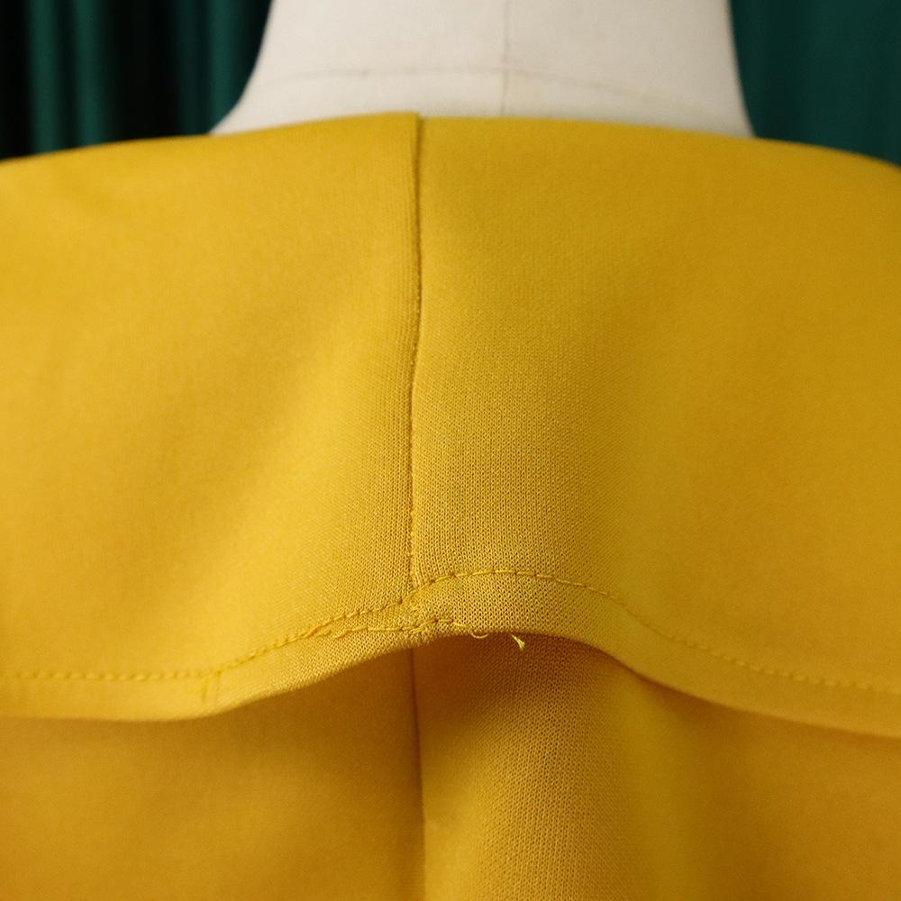 Großes Damen-Sommermode-Rüschenkleid, einteiliges, einfarbiges Etuikleid mit Gürtel