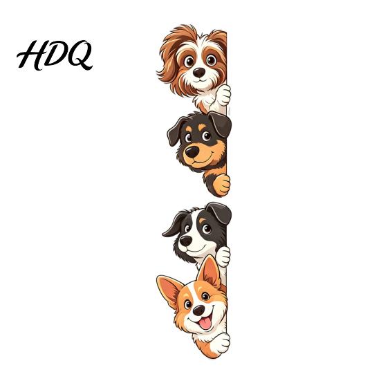 Bathroom Glass Window Clings Cartoon Puppy Wall Sticker Easy Apply Waterproof PVC Decal Creative Durable Sunproof Vinyl Stickers Dog Pattern for And