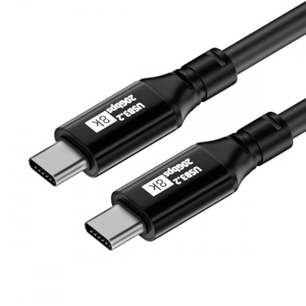 

CY Cable USB3.2 Type-C USB-C 8K Male to Male USB3.1 10Gbps 100W Data Video Cable with E-Marker for Laptops and Mobile Phones (500cm)