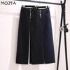 Jeans da donna Harem Abiti larghi oversize Bottoni in denim di cotone Pantaloni elasticizzati a gamba larga Primavera Estate Taglie forti