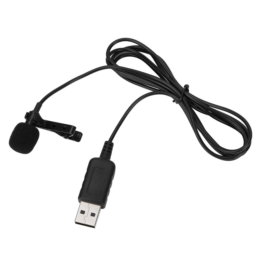 USB Clip On Computer Microphone Omnidirectional Mini Mic Condenser for PC