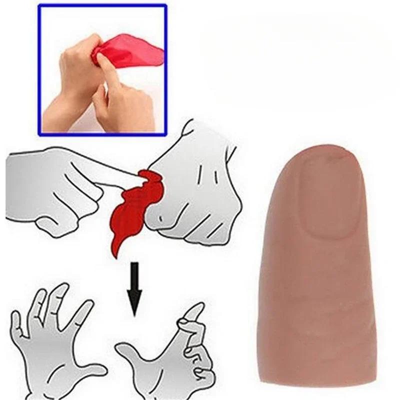 Finger Magic Trick Disappearing Silk Fake Thumb Tip Reality Magician Close Up Stage Show Prop Prank Plaything Red