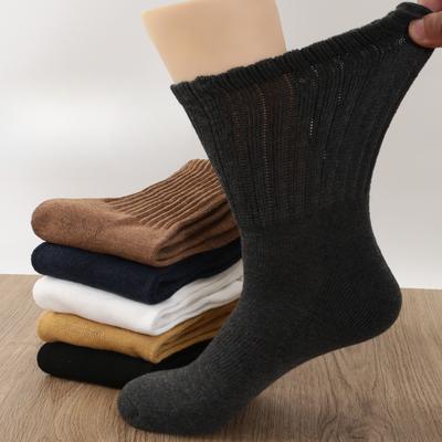Herren Herbst und Winter Dick Warm Wolle Ring Reine Farbe Schweißabsorption Verschleißfest Locker In Lange Socken
