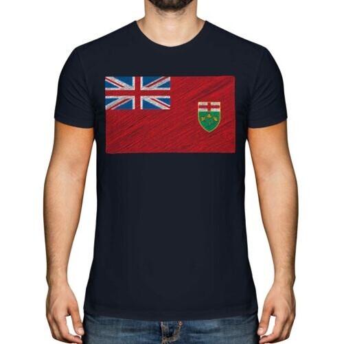 

Ontario State Scribbling Flag Men T-Shirt Gift Football Shirt XL