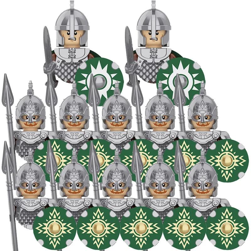Średniowiecze Seria Władca Pierścieni Królewska Gwardia Rycerzy Lohan Starożytni Łucznicy Figurki Żołnierzy Klocki Zabawki dla Dzieci
