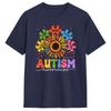 Sunflower Puzzle Respect Love Support Autism T Shirt For Couple Summer T Shirts O Neck Fashion Tees Plus Size Wholesale Clothing