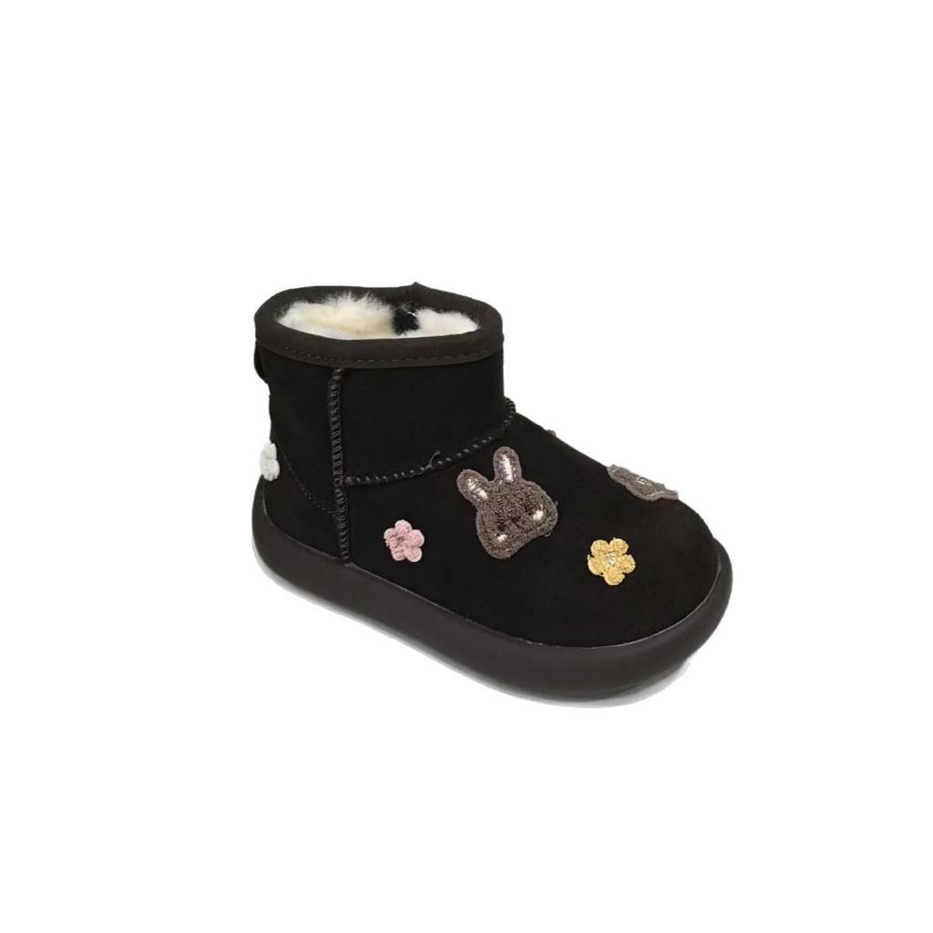Girls' 3D Flower Snow Boots - 2025 Autumn/Winter Collection: Comfortable, Warm, and Soft Cotton Children's Shoes