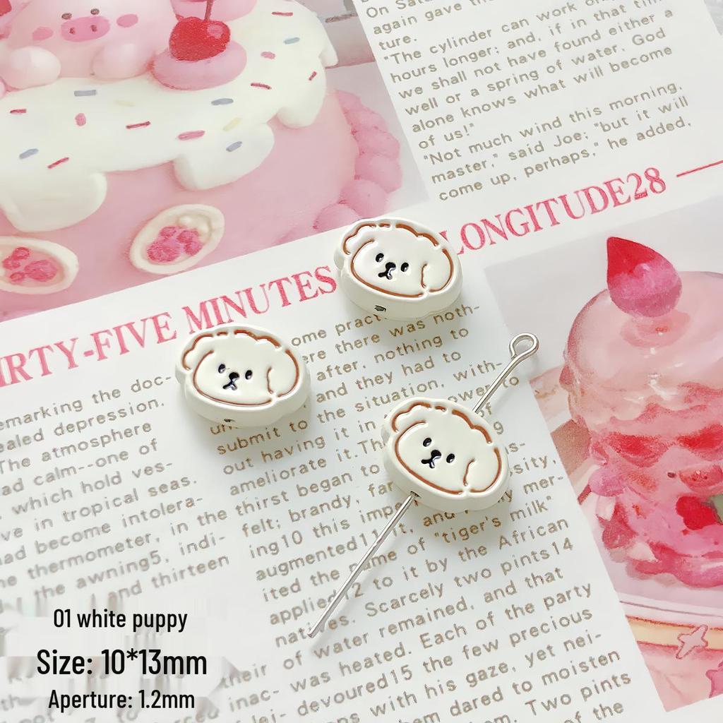 INS Dopamine Rabbit Puppy Alloy Beads for DIY Jewelry & Accessories