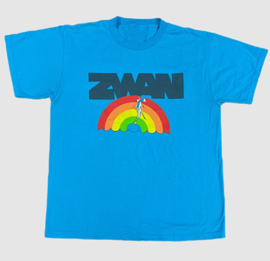 Vtg Zwan Band Rainbow Heavy Cotton Blue All Siz Unisex Shirt J518 Unisex T-Shirt M