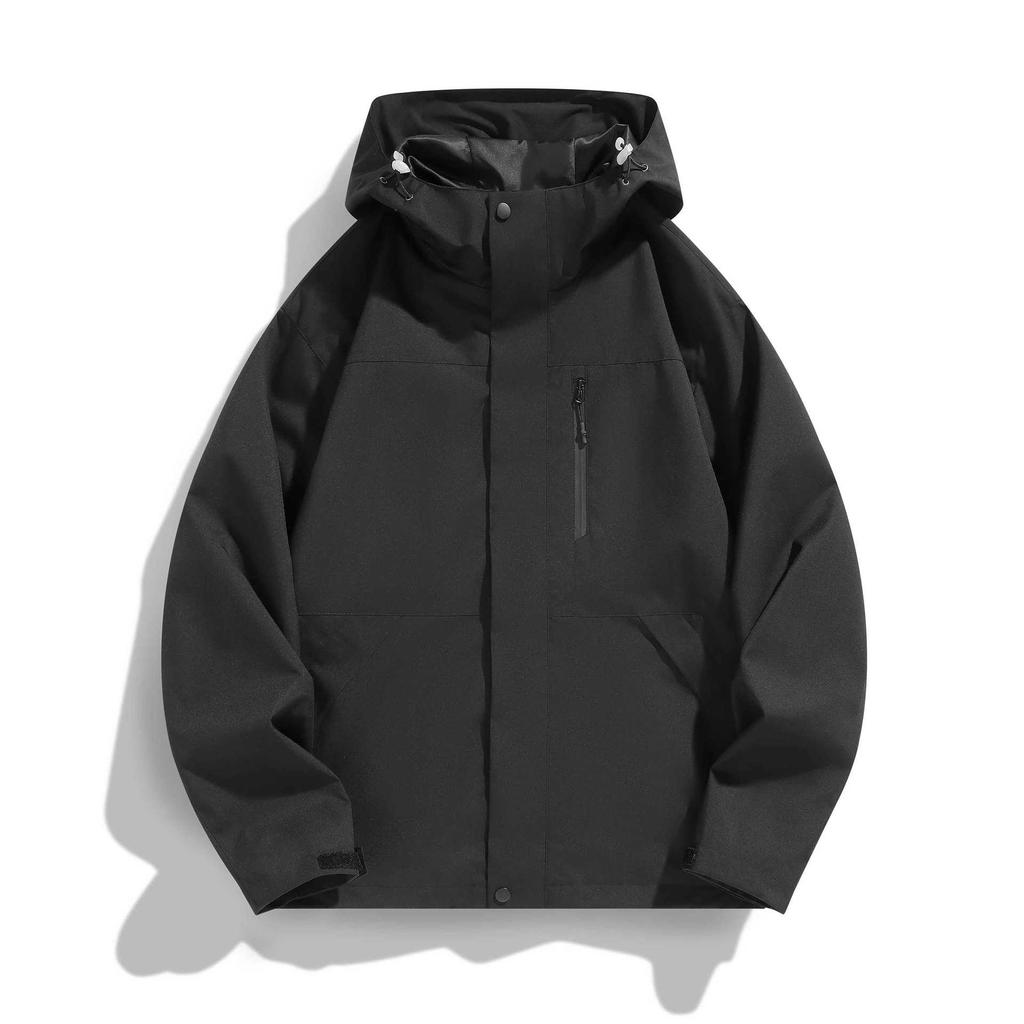 Printed Color-blocking Jacket for Men and Women The Same Style Spring and Autumn Trendy Waterproof Hooded Loose Couple Jacket for Men