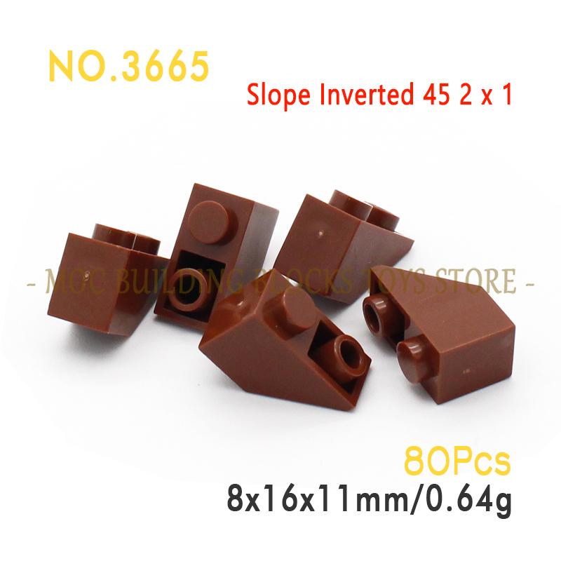 

MOC Brick 3665 Slope Inverted 45 2x1 Building Block Classic Education DIY Creative Construction Compatible with Accessories Toys 80pcs коричневый