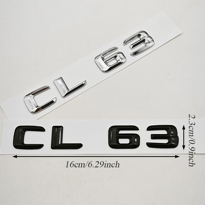 3D ABS Car Letters Sticker Logo CL 63 Badge Rear Trunk Emblem For Mercedes Benz AMG CL63 C215 C216 Tail Marking Accessories
