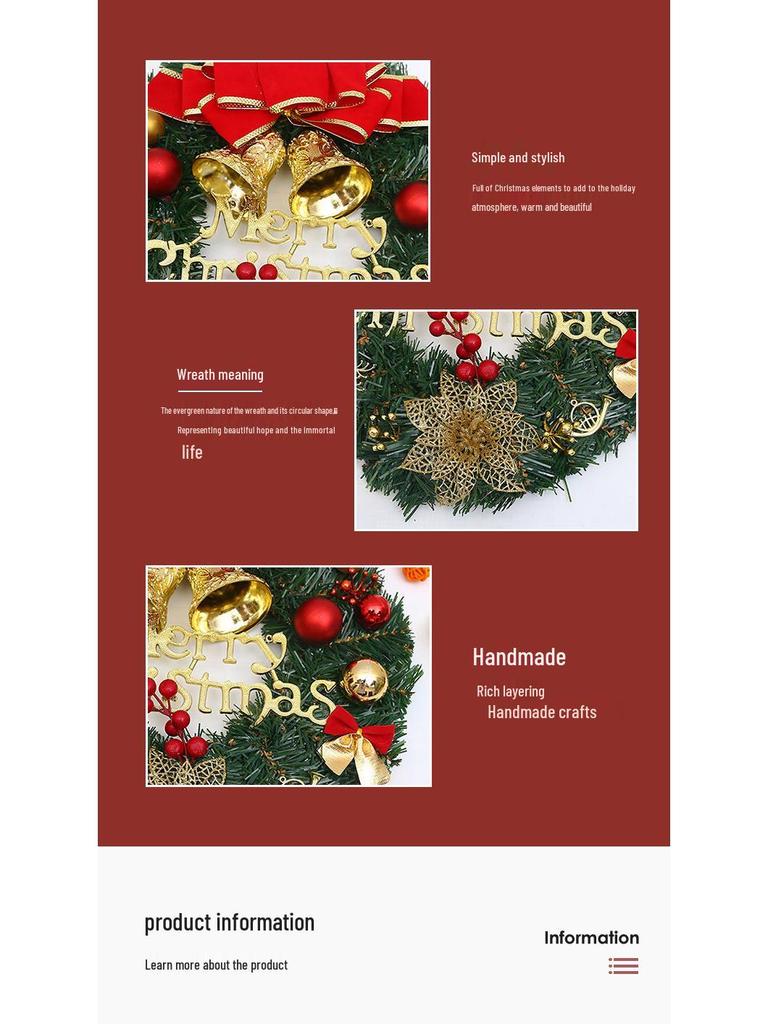 Love of the Harbor Christmas Rattan Wreath for Window or Door Display