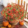 12 Bündel Kunstblumen für Außen Mehrfarbige Prunkwinde mit Eukalyptus UV-Beständige Kunstseidenblume für Frühling Sommer Zuhause Pflanzgefäß