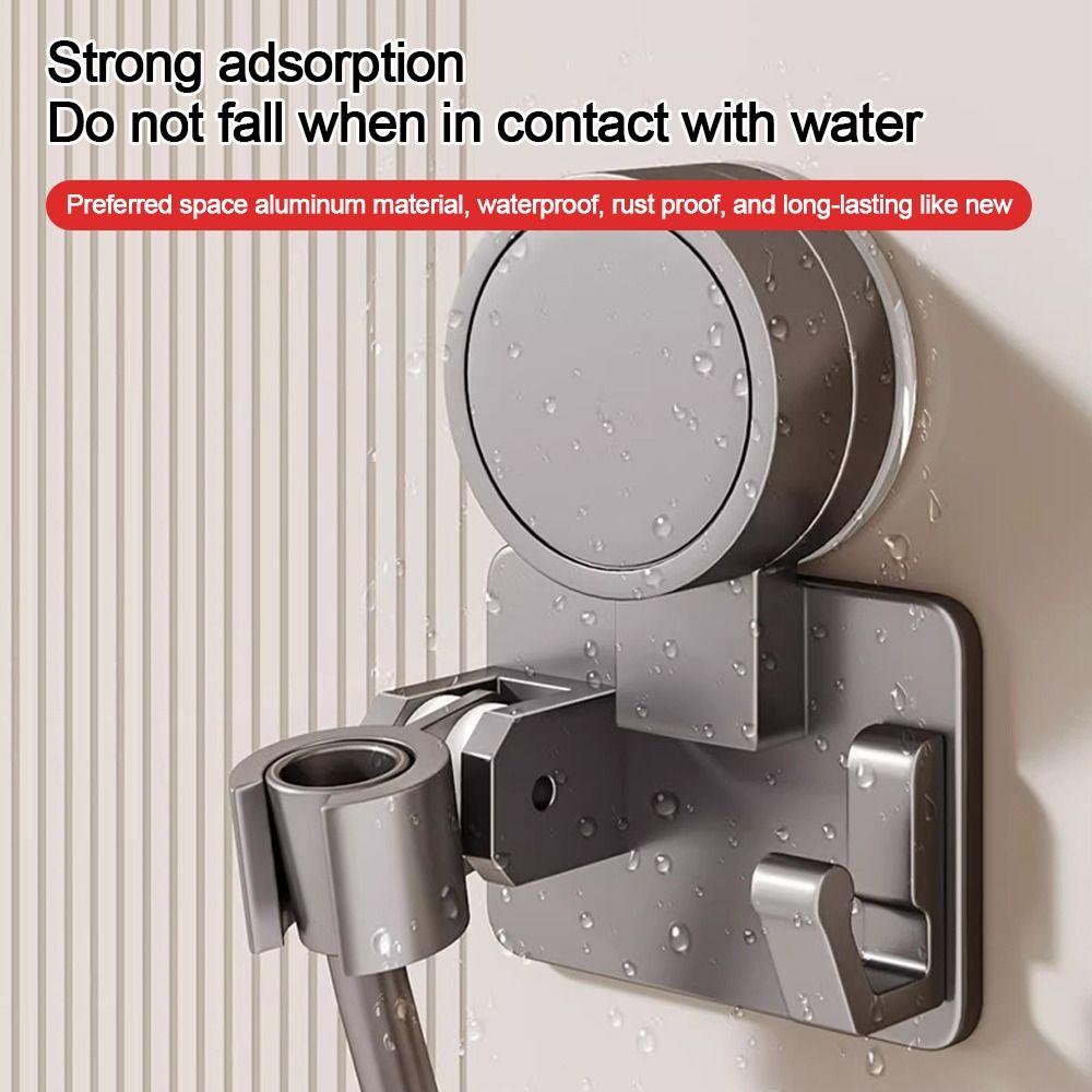 Suction Cup Showerhead Bracket Space Aluminum Handheld Sprayer Support  Bathroom Accessories