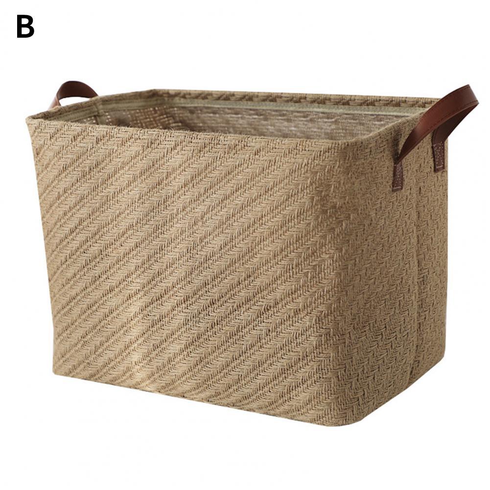 Foldable Storage Basket Decorative Dense Stitches Fabric Dirty Clothes Basket for Laundry Simple Wardrobe Storage Basket